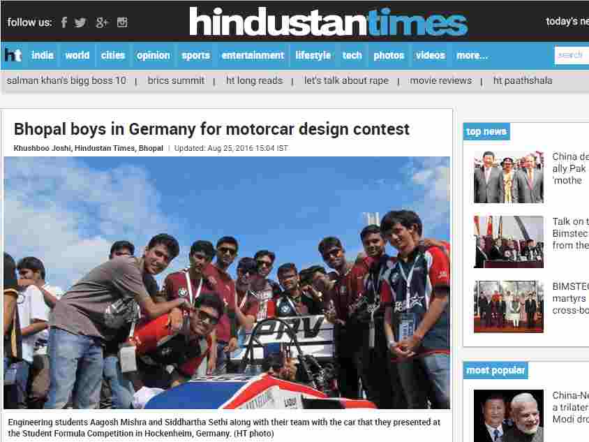 Bhopal boys in Germany for motorcar design contest